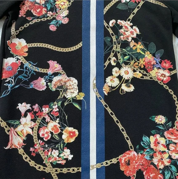 Zara Basic Women's 3/4 Sleeve Floral Print Mini Sheath Dress - Picture 5 of 10